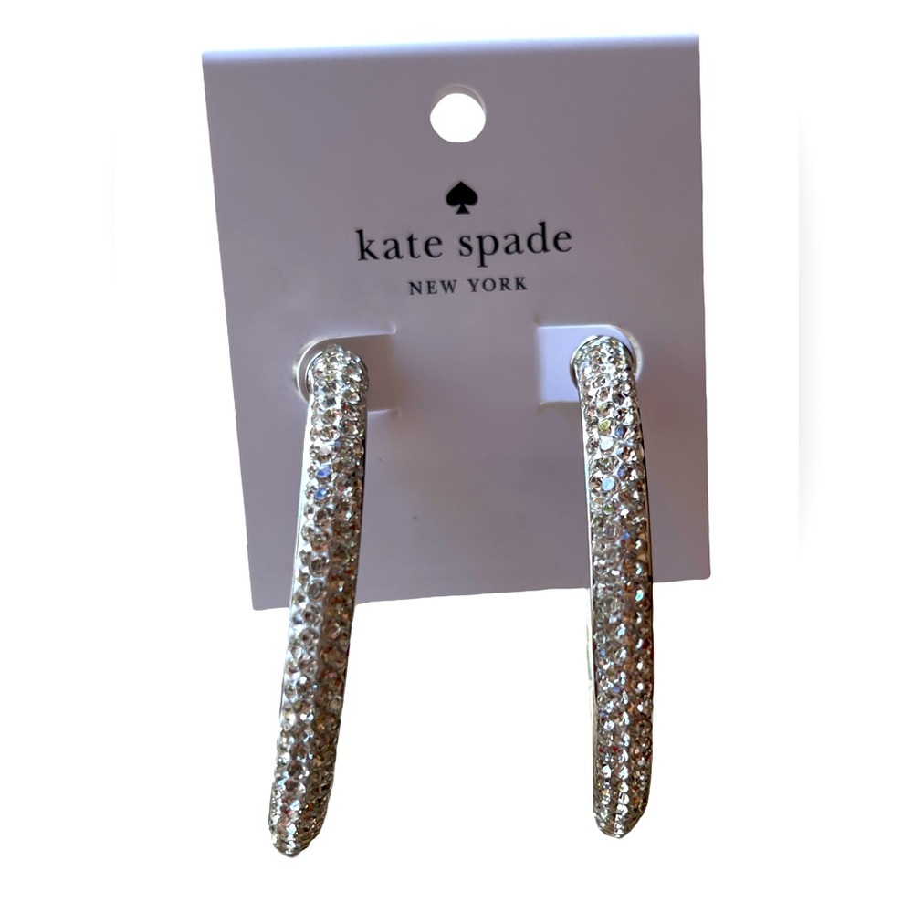 Kate Spade Glittering Silver Hoops